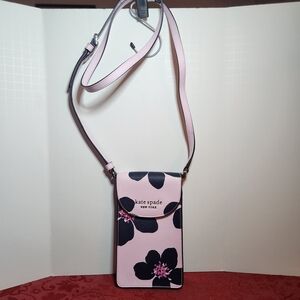 Kate Spade Cameron Grand Flora Phone Crossbody Bag Serendipity Pink /Silver New